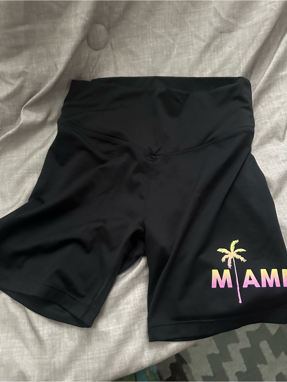 PINK Victoria's Secret Black Bike Shorts with ‘MIAMI' Print
